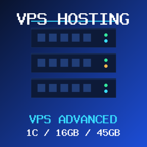 VPS Hosting Icon VPS-1C-16GB VPS Advanced VPS hosting plan with 1 CORE and 16 GB RAM