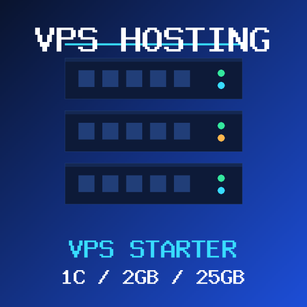 VPS Hosting Icon VPS-1C-2GB VPS Starter VPS hosting plan with 1 CORE and 2 GB RAM