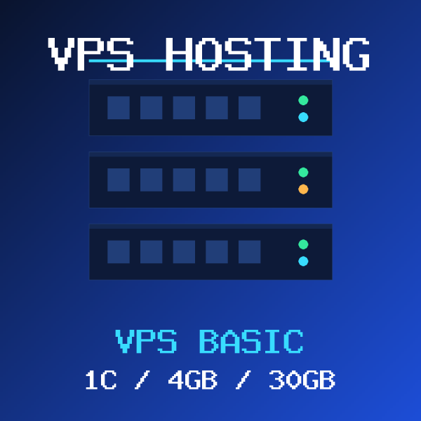 VPS Basic VPS hosting plan with 1 CORE and 4 GB RAM