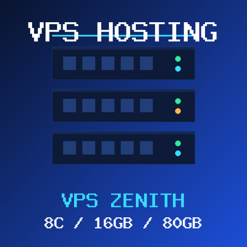 VPS Hosting Icon VPS-8C-16GB VPS Zenith VPS hosting plan with 8 CORES and 16 GB RAM