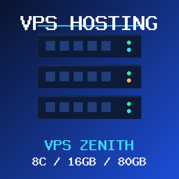 VPS Hosting Icon VPS-8C-16GB VPS Zenith VPS hosting plan with 8 CORES and 16 GB RAM
