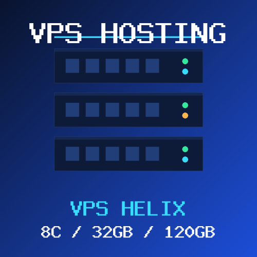 VPS Hosting Icon VPS-8C-32GB VPS Helix VPS hosting plan with 8 CORES and 32 GB RAM